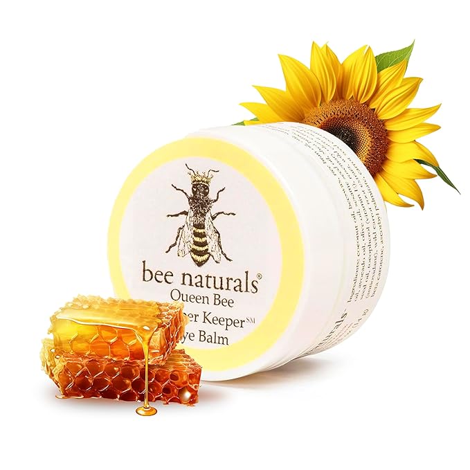 Bee Naturals Queen Bee Best Eye Balm Peeper Keeper - Natural Eye Balm with Vitamin E & 10 Oils - Reduces Crow's Feet, Wrinkles & Fine Lines - Moisturizing Skincare