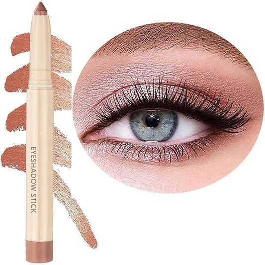 Rose Gold Eyeshadow Pencil Makeup, Waterproof Hypoallergenic Long Lasting Crayon, Highlighter Matte Cream Eye Shadow Stick, Glitter Primer Palette Shimmer Eyeliner Pen