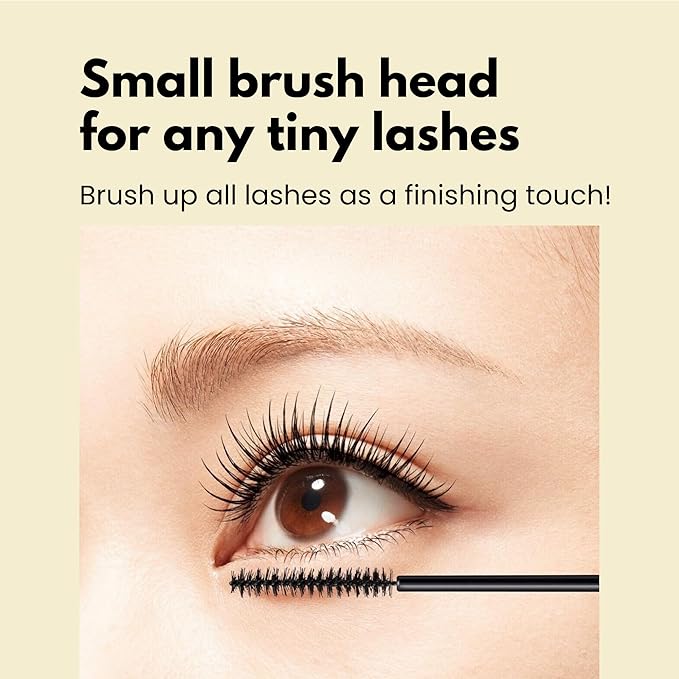 Heroine Make by KissMe Mini Mascara Black, Waterproof Mascara Volume and Length with Ultra-Fine Brush for Precise Application, Hypoallergenic & Long-Lasting, Smudge-Proof Lashes, Made in Japan 1 EA