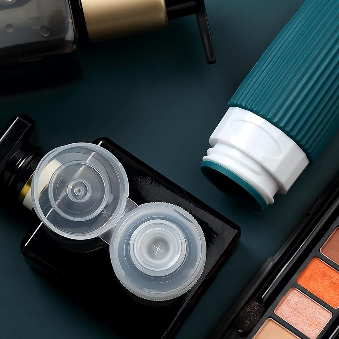 Travel Bottles for Toiletries, Tsa Approved 2oz Travel Bottles, BPA Free Leak Proof Travel Size Toiletry Containers, Refillable Travel Accessories with Toiletry Bag for Shampoo Liquid (4 Pack)