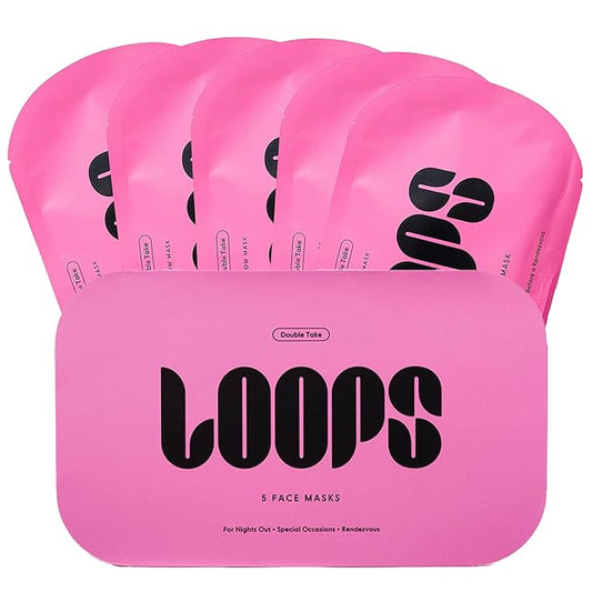 LOOPS DOUBLE TAKE - Glow Hydrogel Korean Face Mask - Calms & Soothes Skin’s Surface - Helps Refine Pores Glowing and Luminous - For All Skin Types - 5 pc