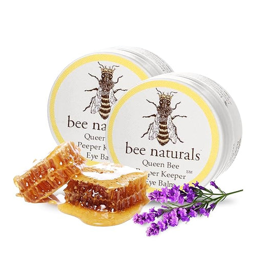 Bee Naturals Queen Eye Balm Duo - Peeper Keeper - 2 Pack Gift Set - Soothes & Moisturizes with Vitamin E & 10 Natural Oils - Helps Diminish Crowsfeet, Wrinkles & Fine Lines