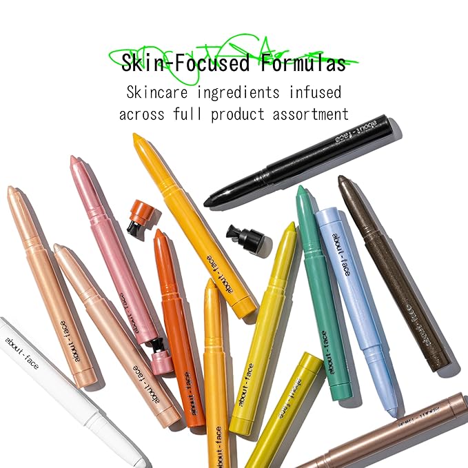 about-face Shadowstick – Long-Wear Cream Eyeshadow Stick – Matte & Pearly Finishes – Vegan, Cruelty-Free, Clean Beauty – 0.049 oz (Lotus Leaf- Pearly Champagne)