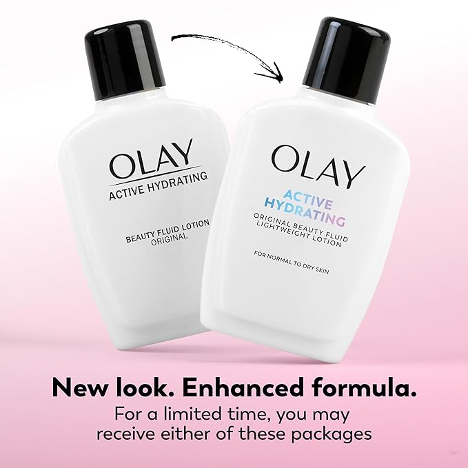 Olay Face Moisturizer, Active Hydrating Beauty Fluid Lotion, Original Facial Moisturizer, 4 Oz. (Pack of 2)