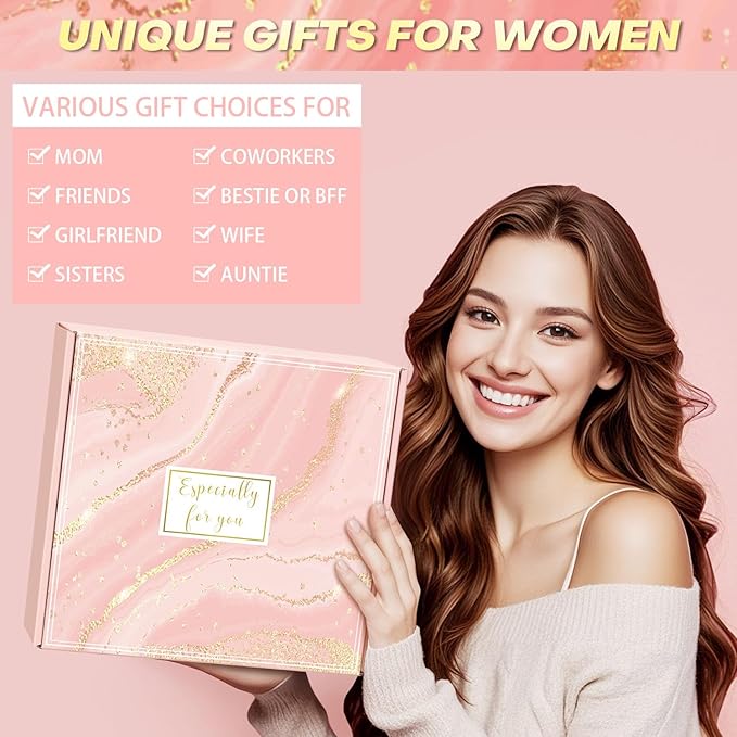 Happy Birthday Gifts for Women Self Care Gift, Relaxing Care Package Get Well Soon Spa Gift Basket with Luxury Blanket, Mothers Day, Brithday Gifts for Mom Her Friend Sister Wife