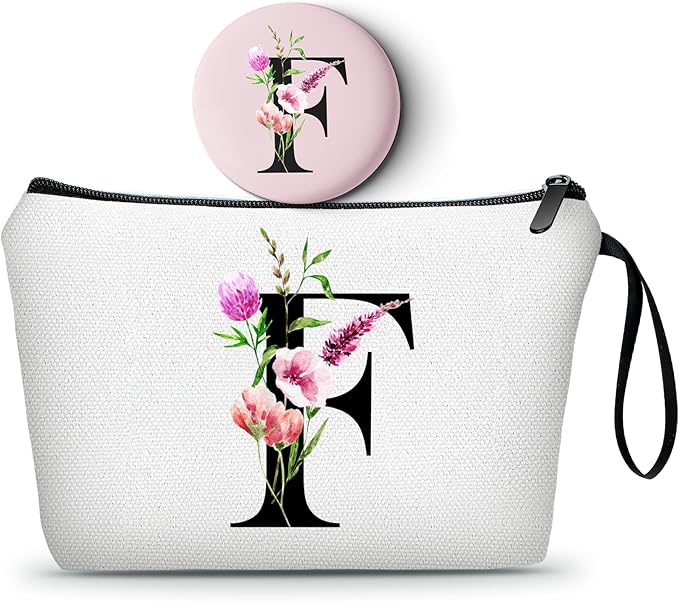 Birthday Friendship Womens Bridesmaid Proposal Coolest Gifts for Sister Teacher Coworkers Bride Personalized Travel Makeup Cosmetic Bag with Mirror Valentines Mothers Day Christmas Graduation F