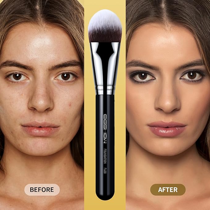 EIGSHOW Domed Foundation Brush, Large Face Makeup Brush with Soft Dense Synthetic Bristles for Blending Liquid Cream Powder (F628)