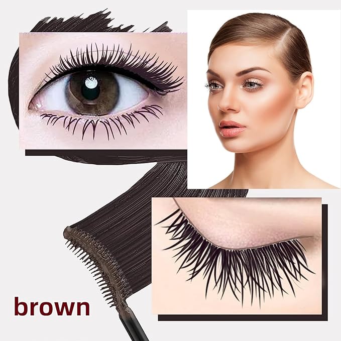 Brown Lash Colored Mascara Makeup Volumizing Volume Building Waterproof Sensational Washable Lengthening Natural Long-Lasting… (Brown)