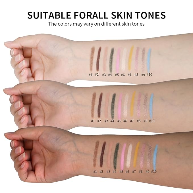 CHIFURE Eyeshadow Stick, Shimmer and Matte Cream Eye Shadow Brightener Sticks Eyeliner Pencil Crayon, Waterproof Long Lasting Eye Highlighter Stick Makeup,0.056 Oz(#10-Cornflower)