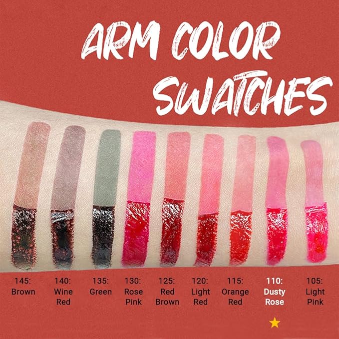 evpct Lip Tains Peel off, Peel off Lip Liner Tattoo Lip Stain Tint Gloss Marker Makeup, Long Lasting Waterproof 24 Hours Matte Finish Transfer-proof Pigmented Color Stay Lipsticks, 110 Dusty Rose