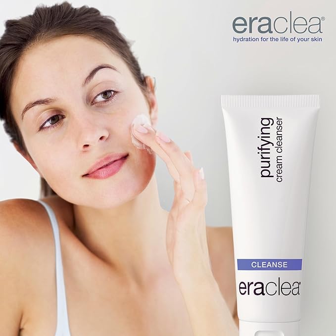 eraclea Purifying Cream Cleanser, Gentle Daily Cleanser with Hyaluronic Acid, Hydrating Face Moisturizer for Dry Skin, Soothing Face Wash Removes Impurities, Oil, and Makeup for Radiant Skin (4 fl oz)