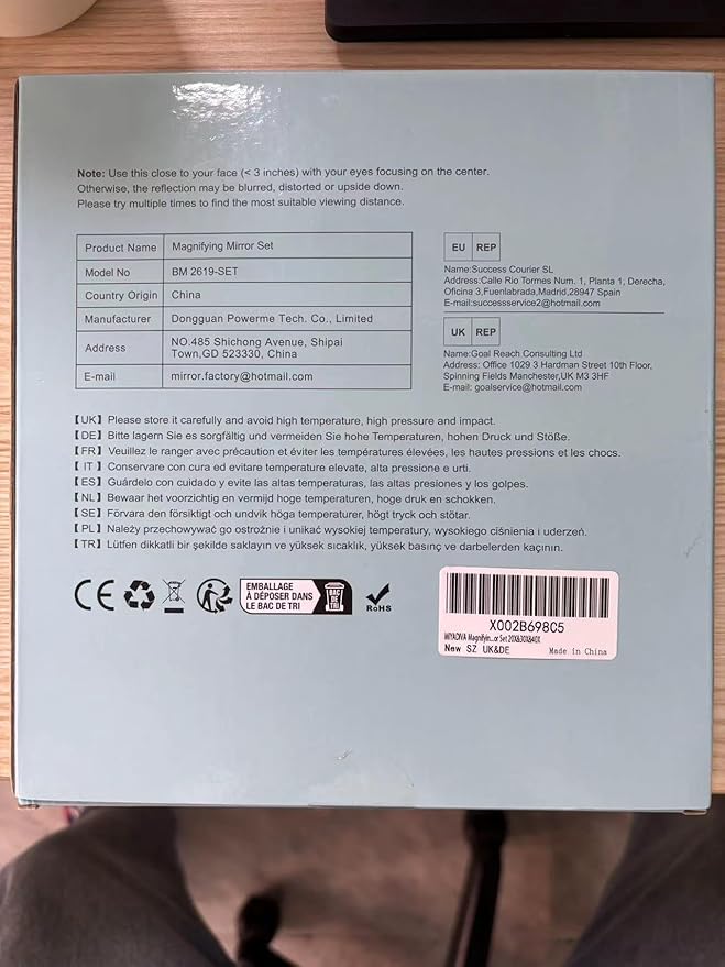 MIYADIVA Magnifying Mirror Set, 20x&30x&40x Suction Cup Makeup Mirror, 2 Tweezers & Storage Bag, 3.5 Inch Compact Mirror for Travel, Bathroom, Home, Gifts for Women