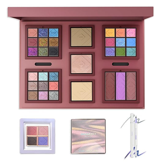CHARMACY Chameleon All-in-One Palette, Intense Color Shifting, Makeup Set for Women&Beginner Blush, Highlighter, Contour, Eyeshadow & Eyeliner, Face & Eye Make up Gift Set For Girl (1.76 Ounce)