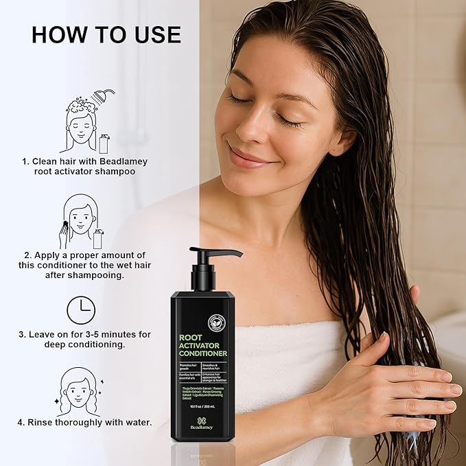 Root Activator Conditioner for Men and Women: Hair Growth Conditioner for Hair Loss and Thinning Hair - Smoothes, Nourishes & Fortifies Hair for Healthier Look- 10.1 fl oz / 300 mL