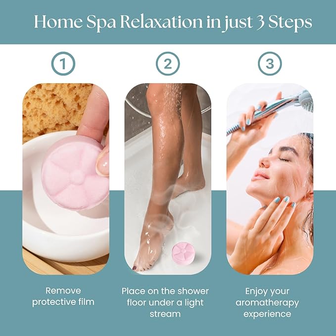 TLG Essence Shower Steamers Aromatherapy 7 Pack – USA Made with Extra Eucalyptus & Menthol – Shower Bomb for Relaxation, Strong-Scented Shower Tablets – Gift for Men & Women