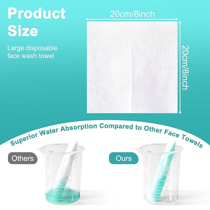 Disposable Face Towel Soft and Thick Cotton Dry Wipes Facial Cloths for Washing and Drying Double-sided Makeup Remover Dry Wipes for Cleansing, Skincare and Makeup Remover (pack of 2)