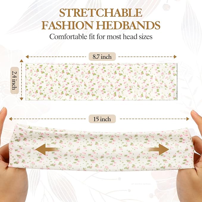 Gift for Women 8pcs Fashion Headband: Headbands for Women Girls Birthday Gift Stocking Stuffers Soft Fabric Hairbands Hair Styling Accessories Valentines Day Gifts for Her Woman Teen Girls Wife Sister