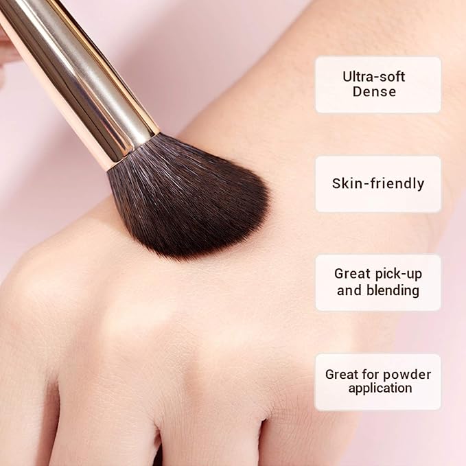 Jessup Makeup Brushes Set Professional, 25PCS Premium Natural Powder Foundation Eyeshadow Blending Concealer Blusher Highlight Labeled Brushes, T280