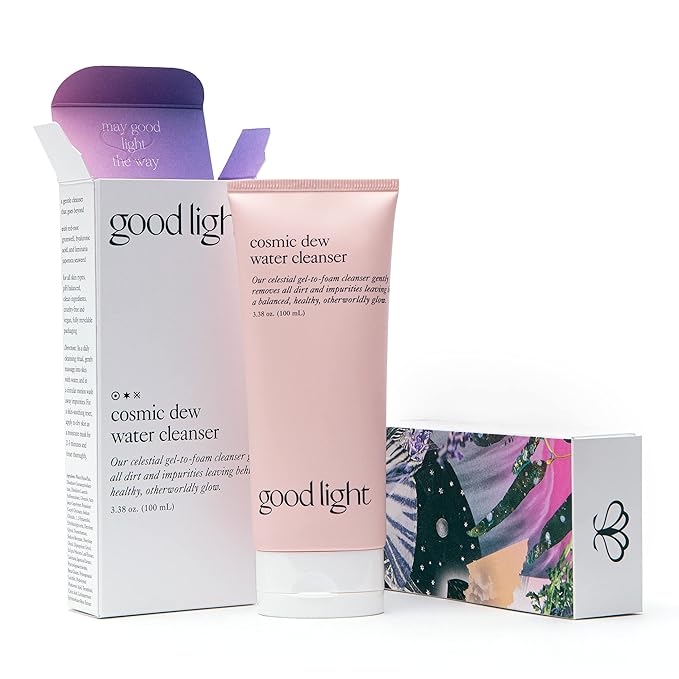 good light Cosmic Dew Water Cleanser. Celestial Gel-to-Foam Face Wash Cleanser. Made with Glycerin and Hyaluronic Acid. Hydrating, Sensitive Skin Safe Korean Skin Care. (3.38 fl oz)
