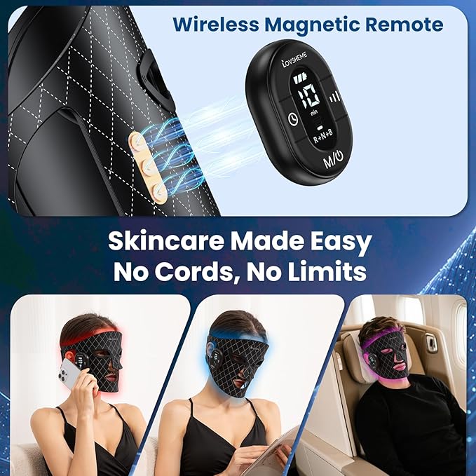 Red Light Therapy for Face – Wireless Red Light Therapy Mask LED Face Mask Light Therapy with 320 LEDs, 3 Modes, Skin Rejuvenation, Anti-Aging Skincare Ideal Beauty Gift for Women & Men