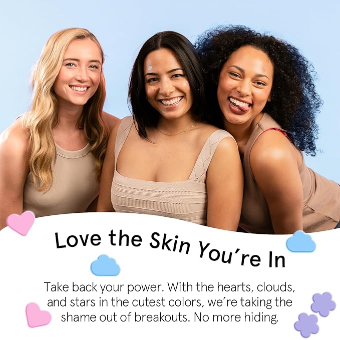 grace & stella Award Winning Pore Strip - Pimple Patches for Face - Hydrocolloid Acne Patches - Absorbs Zits, Reduces Redness - Cute Patches Dermatologist-Tested, Vegan (Multishape, 36 Count)