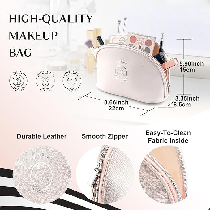 Color Nymph All In One Makeup Kit For Teens Girls | Starter Make up Set With Cosmetics Bag | Included Eyeshadow Blush Lipstick Lip Pencil Eye Pencil Brush Mascara | Travel Makeup Bag Design（ White ）