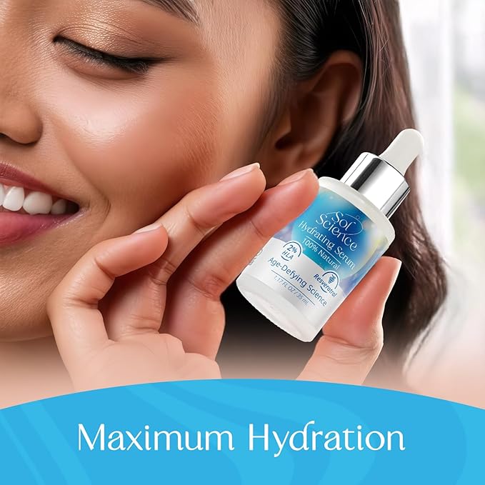 Ultra Hydrating Face Serum – Hyaluronic Acid + Resveratrol for Dry Skin – Lightweight All Natural Formula for Daily Moisture & Radiance – Boosts Moisture for a Dewy Glow 1.17 FL Oz