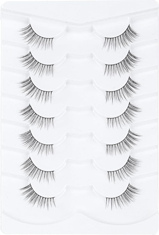 Half Lashes Cat Eye 10MM False Eyelashes Natural Look C Curl Corner Lashes Short Fake Eyelashes 7 Pack Corner Lash Pack Half Eyelash Siligli