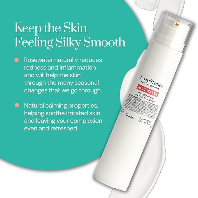 Soapstones Rose Skincare Bundle - Rosewater Toner, Bulgarian Rose Facial Wash & Rosewater Moisturizer - Hydrating Toner, Deep Moisture Face Cream & Natural Face Wash for Glowing Complexion