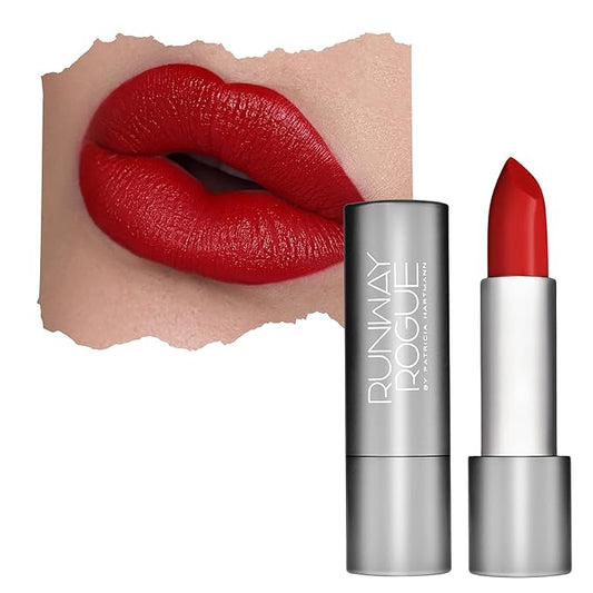 Runway Rogue 90s Vibe Lipstick, Moisturizing Matte Classic True-Red Lipstick, ‘Red Carpet’