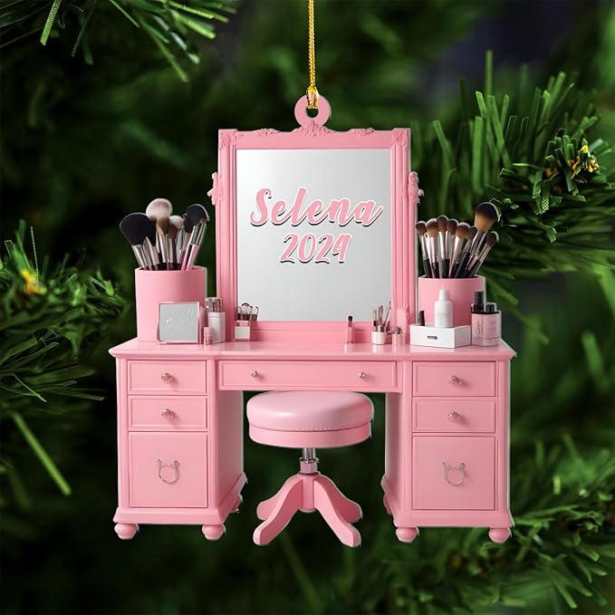 Personalized Makeup Tools Christmas Ornament 2024, Makeup Box Christmas Ornament Gift for Makeup Artist, Christmas Tree Decor for Makeup Shop, Gift for New Makeup Coworkers (MKH11)
