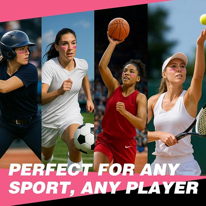 5PCS Pink Out Eye Black Stick, Under Eye Sports Face Paint for Football, Baseball, Softball – Oil Based Face Painting Kit for Halloween Makeup Costume Cosplay Parties