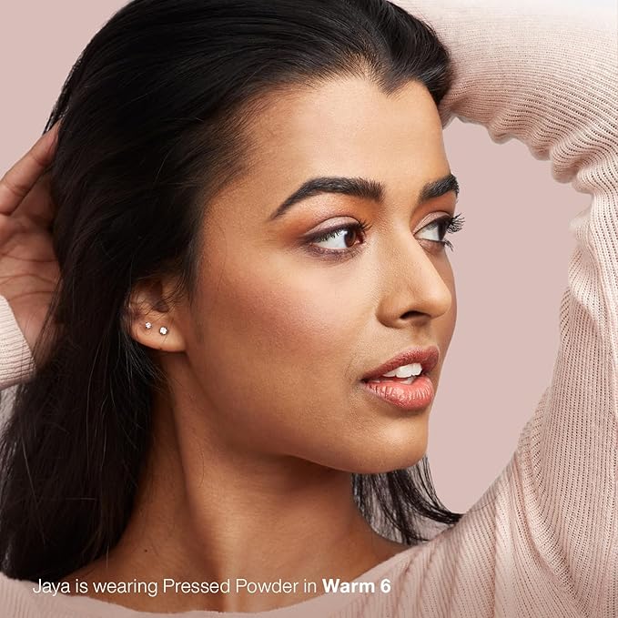 Mineral Fusion Pressed Powder Foundation, Warm 4 - Med/Tan Skin w/Yellowish Undertones, Age Defying Foundation Makeup with Matte Finish, Talc Free Face Powder, Hypoallergenic, Cruelty-Free, 0.32 Oz