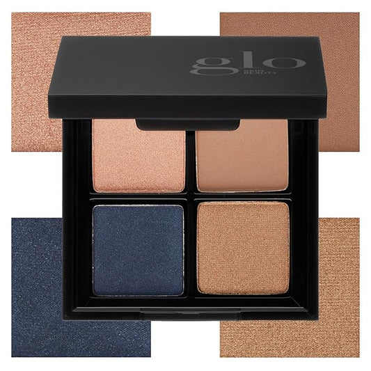 Glo Skin Beauty Eye Shadow Quad in Hey Sailor - Golden with Navy - Eyeshadow Palette Kit - 4 Colors in 5 Shade Options
