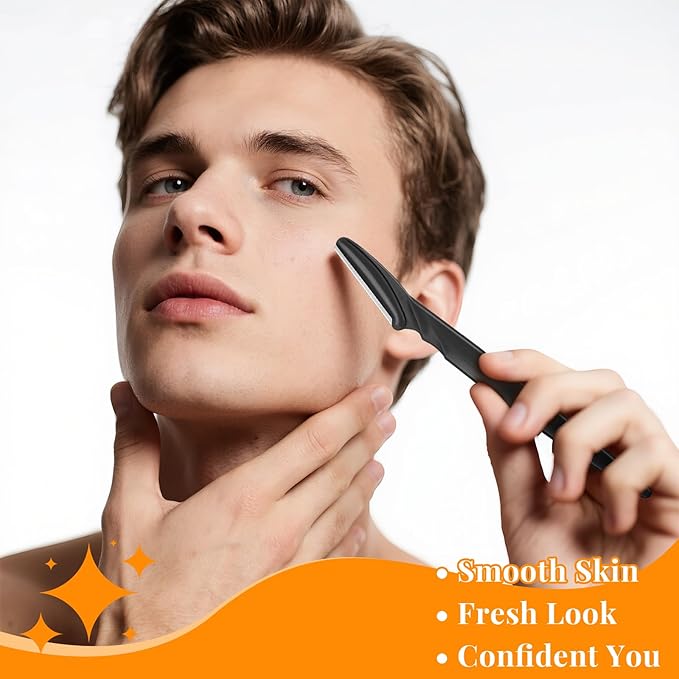 88 Pcs Eyebrow Razors & Face Razors for Women in Storage Jar – Black Color Dermaplane Razor for Women Face & Men, Safe Face Shaver with Protective Covers