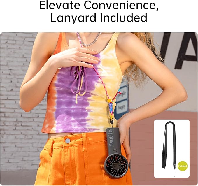 JISULIFE Handheld Fan Life4, 5000mAh Portable Rechargeable Fan, 5-Speed Turbo Wind, 15 Hrs Cooling, LED Display, Gifts for Men/Women, Essential for Travel,Beach,Vacation,Makeup,Concerts,Cruise-Black