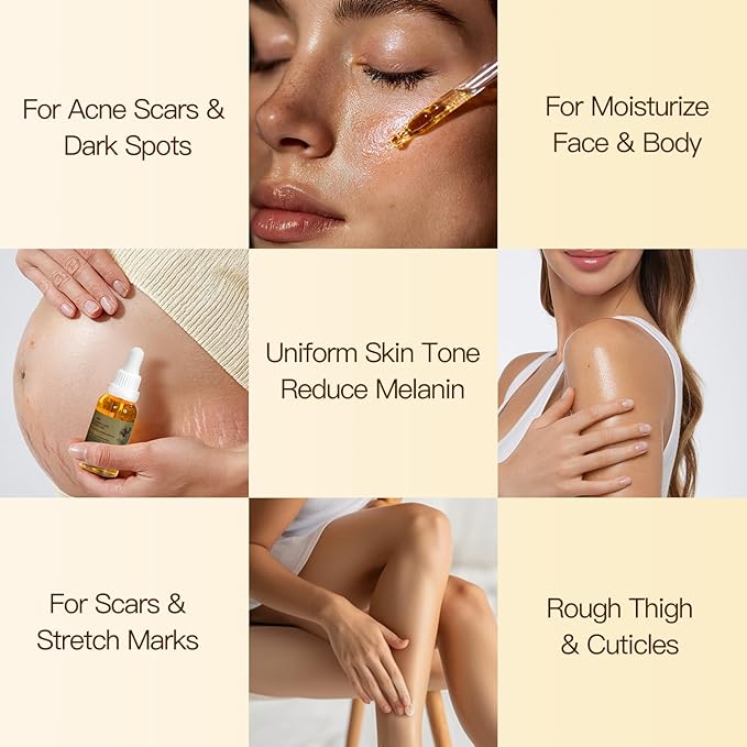 Organic Rosehip Oil, Facial Anti-Aging, Rosehip Oil for Face, for Scars, Natural Extraction of Bakuchiol, Moisturizing&Uniform Skin Tone, for all Skin Types- 30ML