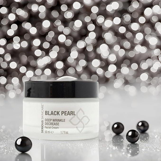 Serious Skincare Black Pearl Deep Wrinkle Decrease Face Moisturizer to Reduce Appearance of Lines & Wrinkles - Anti Aging Cream For Face & Neck with Hydrating Peptides & Caviar Extract - 1.7 oz.