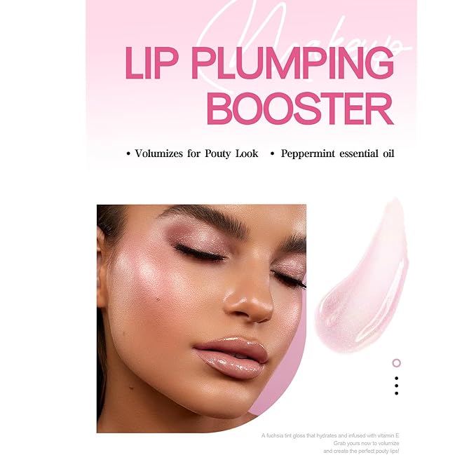 3 Colors Lip Plumping Booster, Spicy Lip Plumper Gloss Lip Plumping Oil, Ultra-Hydrating Nourishing Plump and Pout Lip Plumper, Glossy Finish Fuller Natural Lip Makeup Mother's Day Gift-03#04#05#