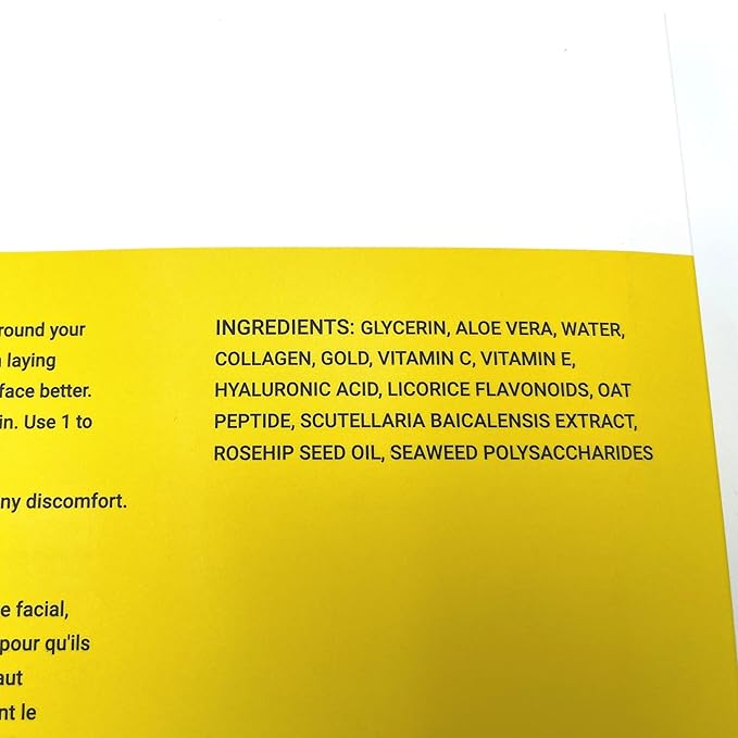 Doppeltree Gold Facial Mask - Premium Hydrogel Sheet Face Masks for Skin Care & Beauty, Hydrating & Anti Aging - Facemask with Collagen, Hyaluronic Acid & 24k Nano Gold