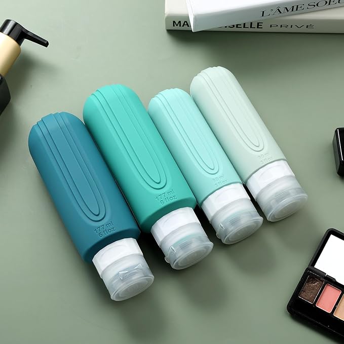 16 Pack Travel Bottles for Toiletries, Oversize 6oz Silicone Travel Containers jar for Toiletries, Leak Proof Refillable Liquid Shampoo And Conditioner Travel Essentials toiletry Bottles