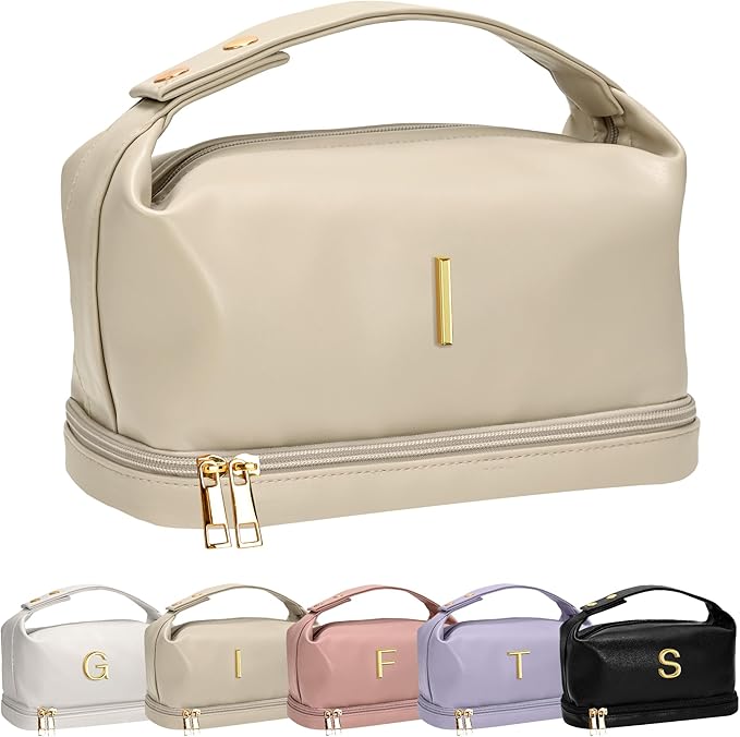 Bride Gifts - Makeup Bag for Women Bridesmaid Engagement Travel Toiletry Make Up Pouch for Purse Bridal Shower Gifts