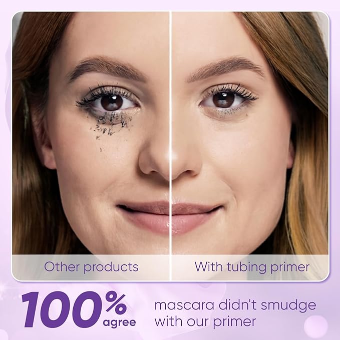 Tubing Mascara & Primer - Waterproof Long - Lasting Lash Extension Primer & Volumizing Mascara for Lash Growth & Curl - Smudge-Proof, Clump-Free, Easy Removal - Ideal for Sensitive Eyes