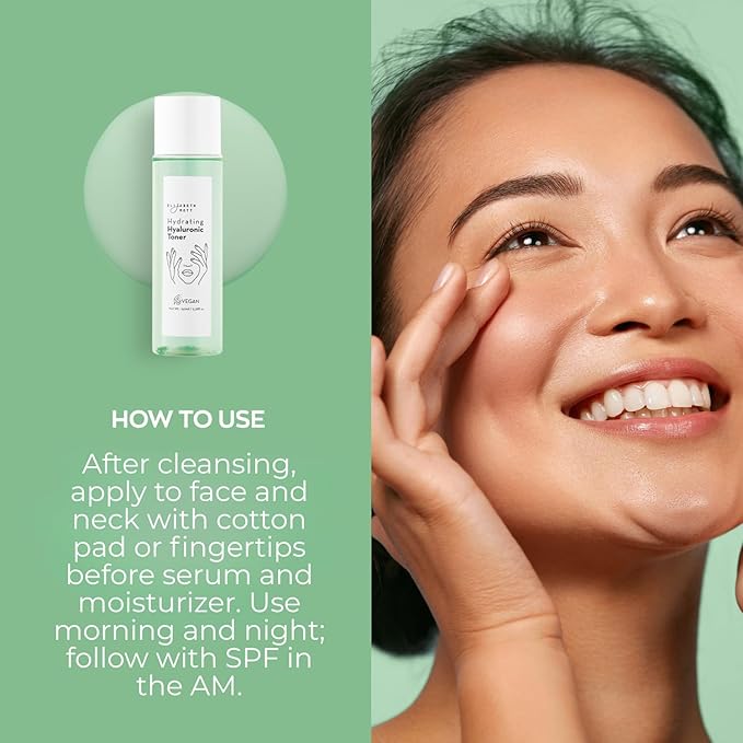 Elizabeth Mott Hydrating Hyaluronic Toner - 2‑in‑1 Serum & Toner Hyaluronic Acid & Antoxyl Extract - Lightweight Korean Skincare for Hydration, Pore Minimizer & Glow – Vegan & Cruelty-Free, 150 ml