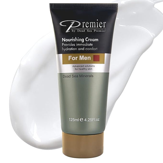 Premier Dead Sea Nourishing Cream for Men, Light and gentle face Moisturizer, Classic collection, Anti aging, face cream, Wrinkle cream, firming, Sensitive, Daily Use for younger looking skin 4.2fl.oz