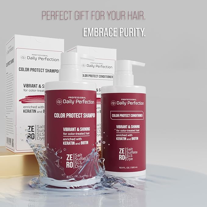 (dp) Color Protect Shampoo & Conditioner – Maintain & Enhance Color-Treated Hair – Clean + Salon-Grade Formula with Biotin & Keratin