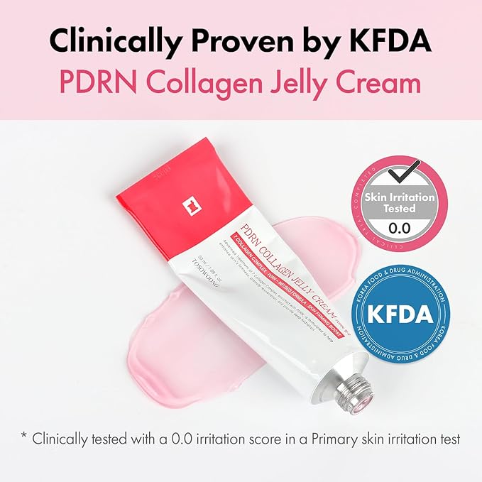 TOSOWOONG PDRN Collagen Jelly Cream, 5,000ppm Salmon DNA PDRN, Niacinamide, Hydrolyzed Collagen, Glow, Hydrating, Firming, Uneven Skin Tone, No artificial color, Korean Skin Care, 50ml, 1.69 fl.oz.