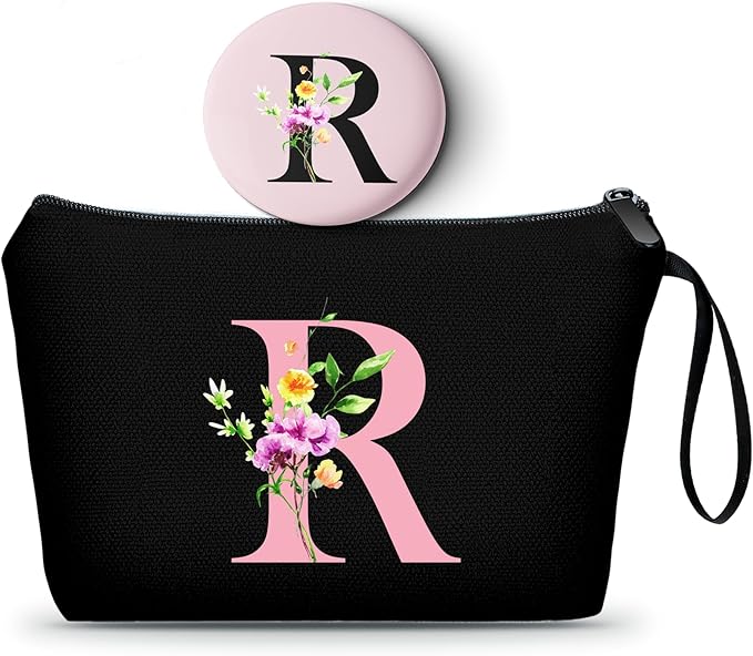 SEAMOON Bridesmaid Proposal Bridal Birthday Unique Gifts for Women Bride Friend Bestie Personalized Travel Make up Cosmetic Bag with Mirror Valentines Mothers Day Christmas Graduation R