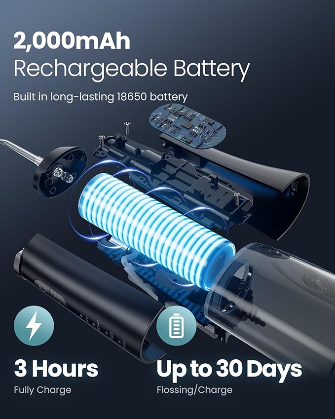 Onlyone Water Dental Flosser Pick for Teeth, 300ML Portable Oral Irrigator, Rechargeable Travel Irrigation Cleaner, Professional Electric Flossing Machine Birthday Gifts for Women,Mom,Girlfriend Pink