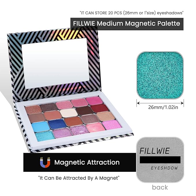 Chameleon Single Eyeshadow – Blue-Green Shimmer,Pressed Powder, Square Pan, Fits Magnetic Palettes,High Pigment, Smudge-Proof, Smooth Blend, All-Day Wear (Mermaid Flip)